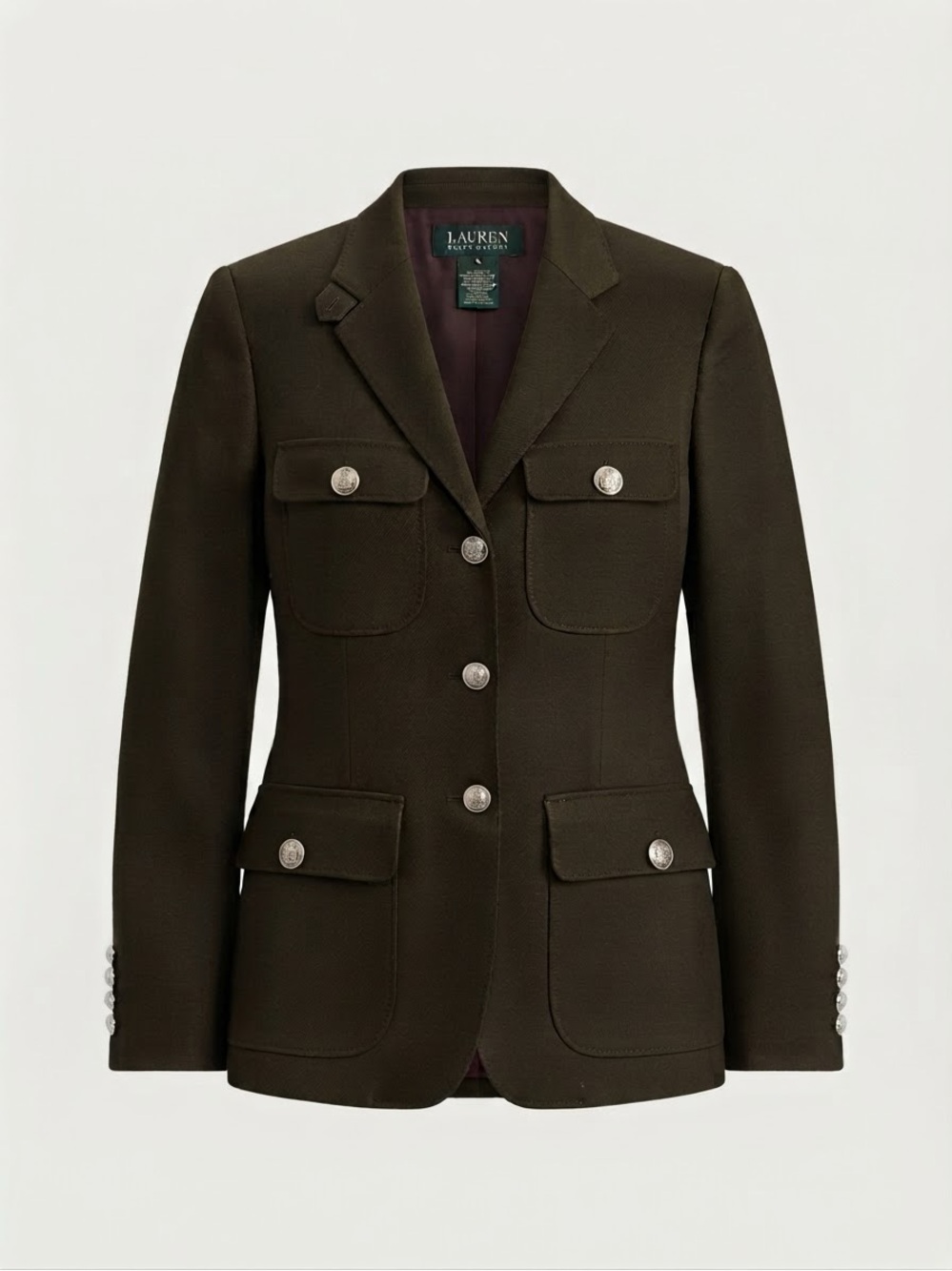 Vintage Ralph Lauren Equestrian Wool Army Green Jacket